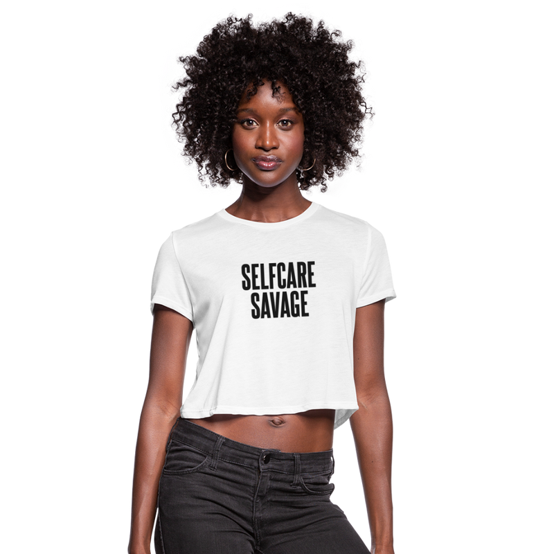 SelfCare Savage Cropped T-Shirt - white