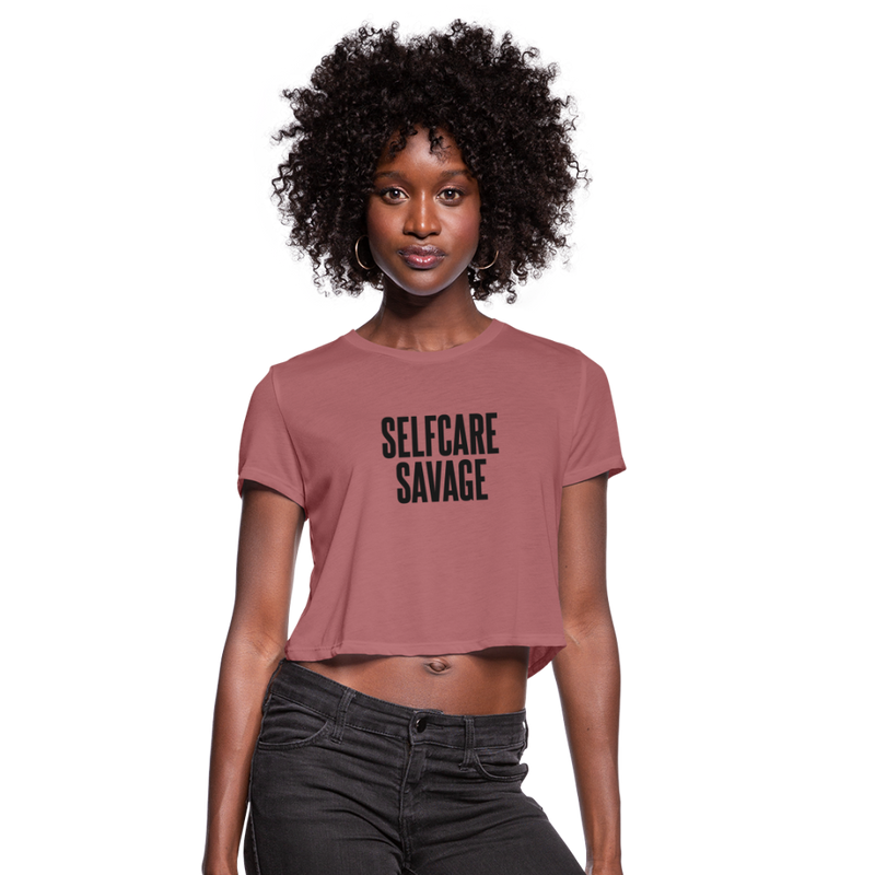 SelfCare Savage Cropped T-Shirt - mauve