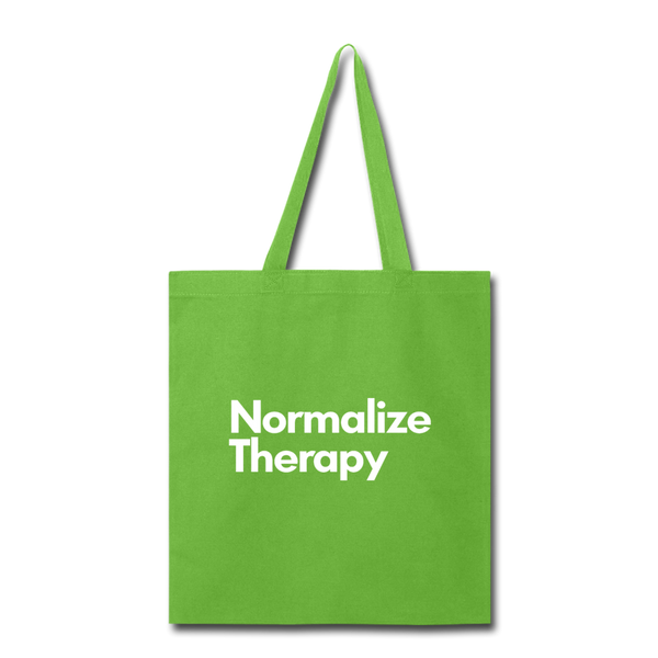 Normalize Therapy Tote Bag - lime green
